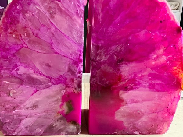 Agaat roze boekensteun (4) 2275 gram