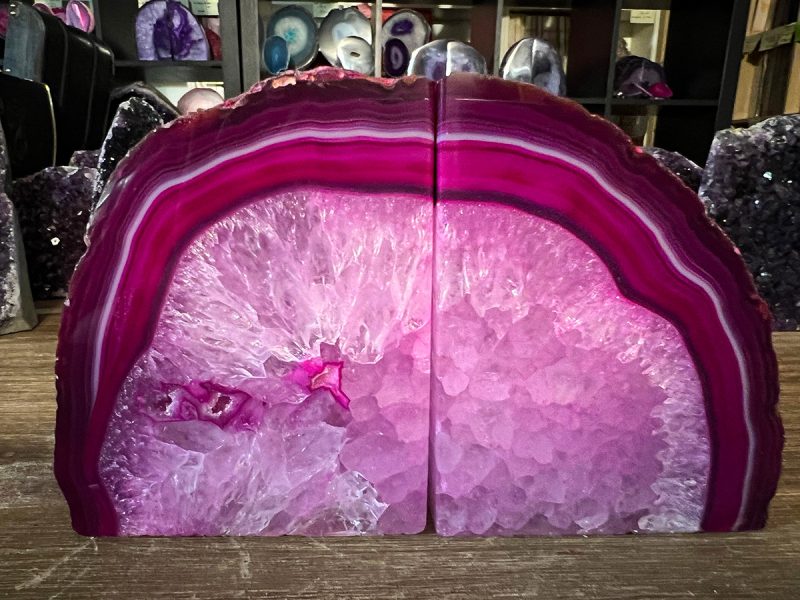 Agaat roze boekensteun (9) 4900 gram